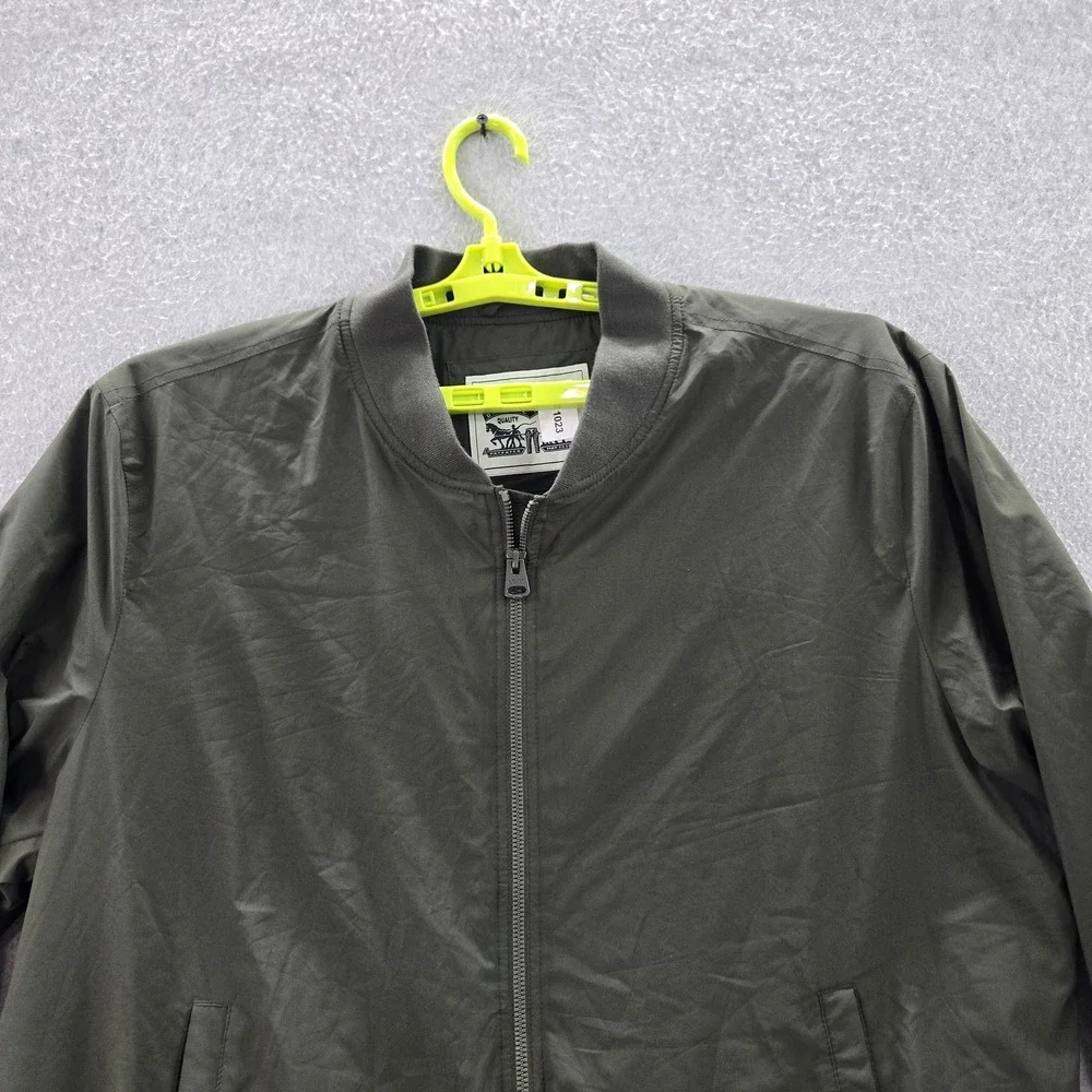 Levi's Men Jacket XL Green Bomber Normcore‎ Logo Long Sleeve